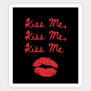 Kiss Me Kiss Me Kiss Me Print Black Sticker
